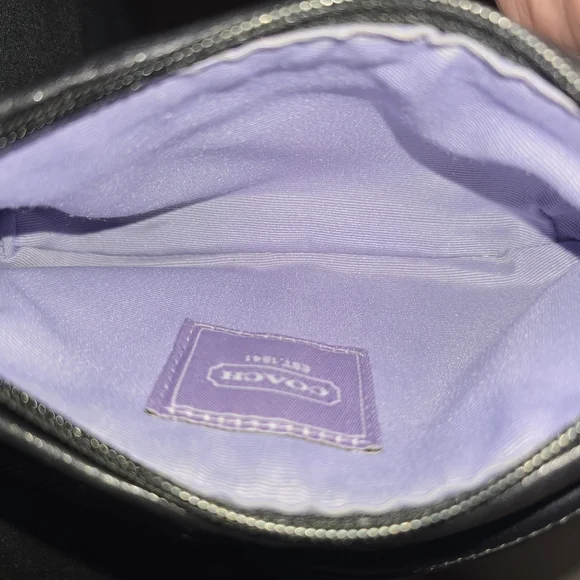 COACH Lurex Black Gray Silver Wristlet - Picture 9 of 13